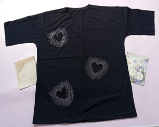 تیشرت لانگ زنانه طرح قلب نگینی - مدل بلند
